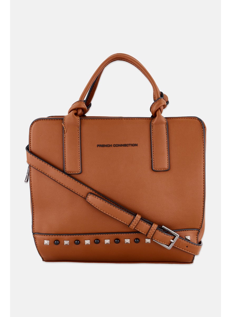 French Connection Women Brand Logo Crossbody 27 L x 24 H x 8 W cm, Brown  - Image 1