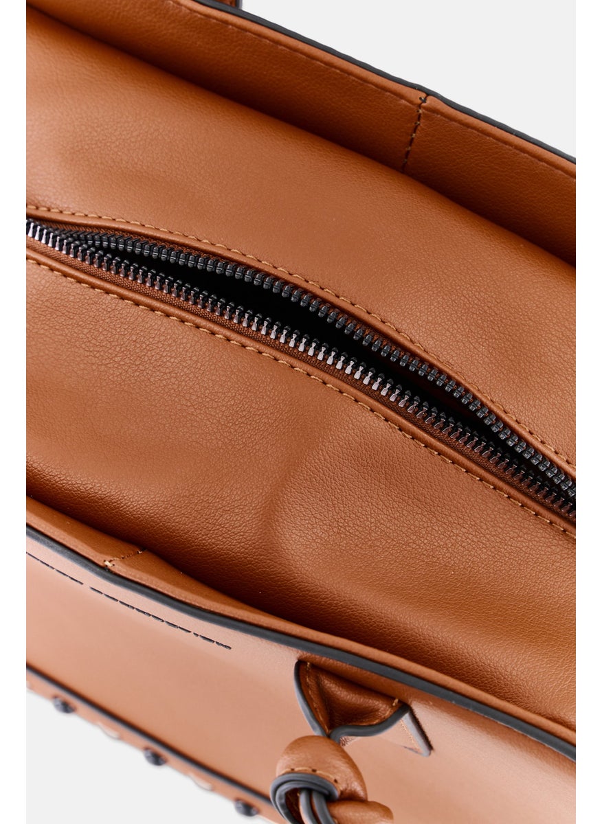 French Connection Women Brand Logo Crossbody 27 L x 24 H x 8 W cm, Brown  - Image 5