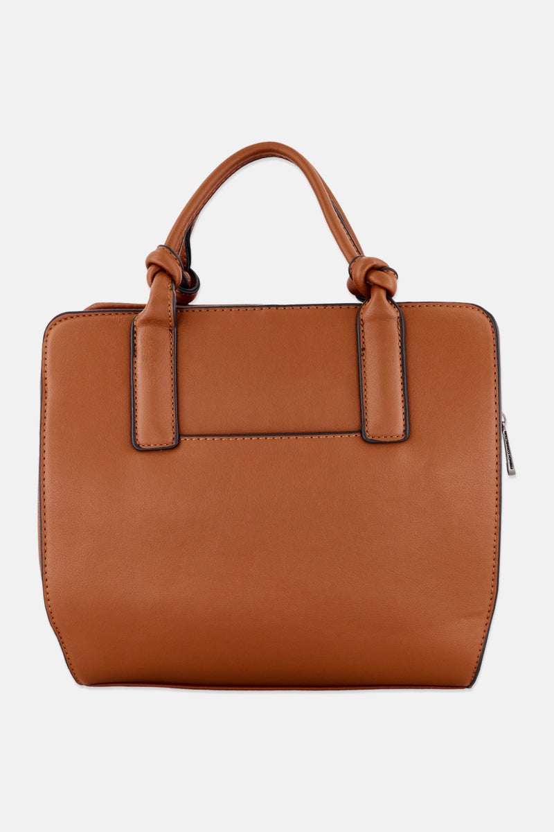 French Connection Women Brand Logo Crossbody 27 L x 24 H x 8 W cm, Brown - Image 4