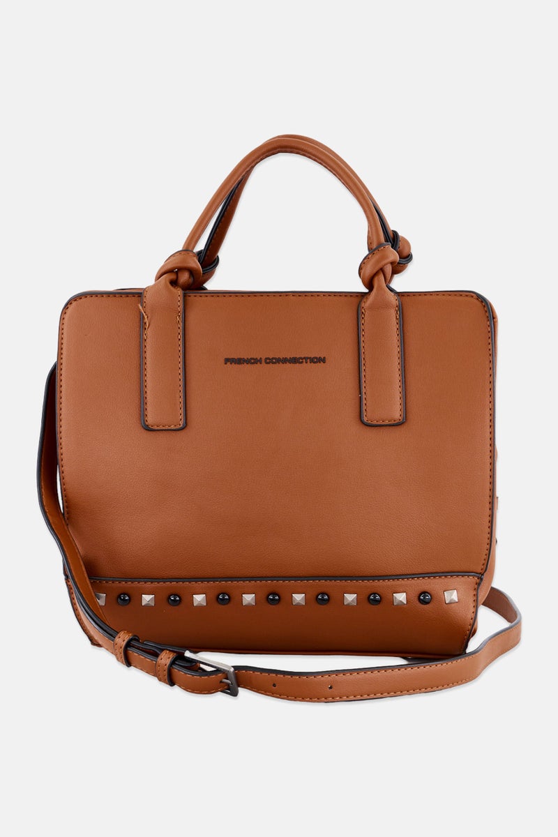 French Connection Women Brand Logo Crossbody 27 L x 24 H x 8 W cm, Brown - Image 3