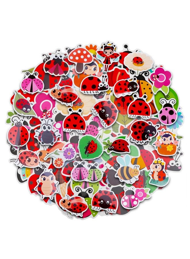 Cleverplay 100 Pack Ladybug Stickers, Lady Bug Party Favors, Birthday Decorations - Image 1