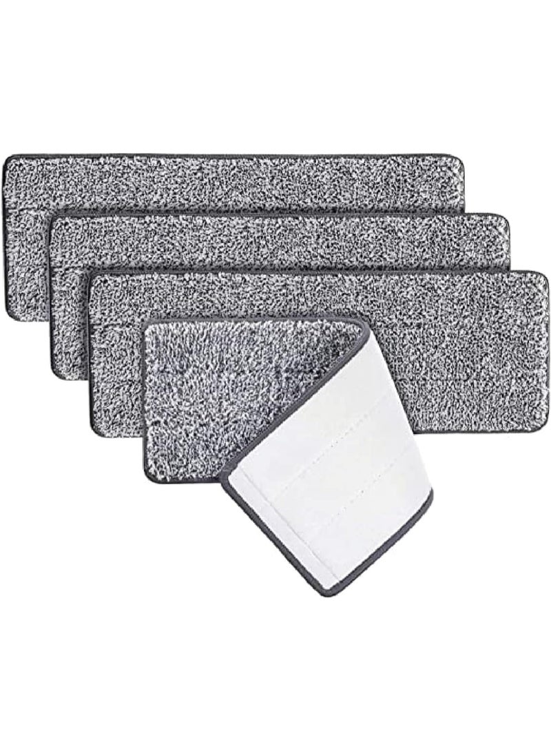 Premium Quality Microfiber Mop Pads Refill, 12.60 x 4.72 Inch Washable Flat Mop Head Replacement, Universal Stick-on Pads for Wet & Dry Floor Cleaning, Compatible with Most Mops Pack of 4 - Image 1