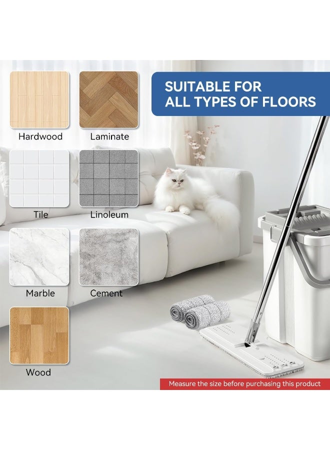 Premium Quality Microfiber Mop Pads Refill, 12.60 x 4.72 Inch Washable Flat Mop Head Replacement, Universal Stick-on Pads for Wet & Dry Floor Cleaning, Compatible with Most Mops Pack of 4 - Image 3