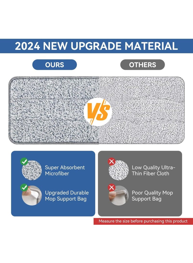 Premium Quality Microfiber Mop Pads Refill, 12.60 x 4.72 Inch Washable Flat Mop Head Replacement, Universal Stick-on Pads for Wet & Dry Floor Cleaning, Compatible with Most Mops Pack of 4 - Image 5