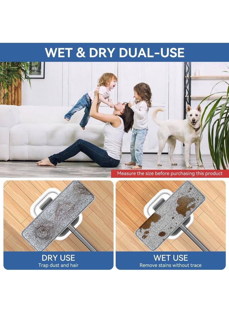 Premium Quality Microfiber Mop Pads Refill, 12.60 x 4.72 Inch Washable Flat Mop Head Replacement, Universal Stick-on Pads for Wet & Dry Floor Cleaning, Compatible with Most Mops Pack of 4 - Image 4