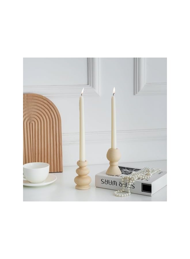 The Bros Taper Ceramic Candle Holders, Matte Boho Decorative Candlestick Holders, Creative Modern Knot Candlestick Holder Set, Table Decor Centerpiece for Home Decor Dining Wedding Party Aromatherapy, 2Pcs - Image 4