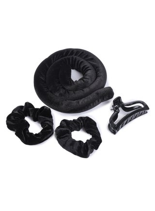 Sister Young LISA Hair Roller - Heatless Curling Set for Effortless, Frizz-Free Waves & Curls | Comfortable Overnight Sleep-In Hair Curlers | Includes 2 Scrunchies & Hair Clip (Black, One size) - pzsku/ZBDB84E5668E68669CAEBZ/45/_/1739136734/233807cb-02a3-483b-8841-52b8b7078c16