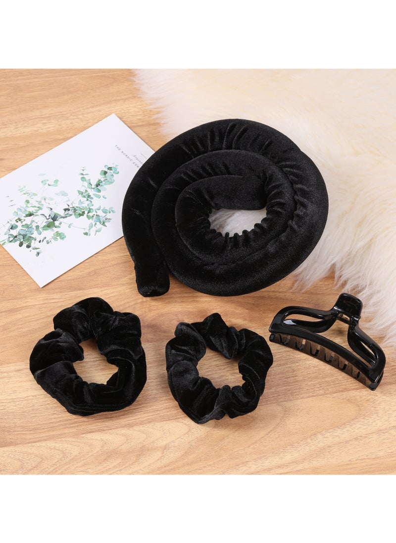 Sister Young - Sister Young LISA Hair Roller - Heatless Curling Set for Effortless, Frizz-Free Waves & Curls | Comfortable Overnight Sleep-In Hair Curlers | Includes 2 Scrunchies & Hair Clip (Black, One size) - Image 1