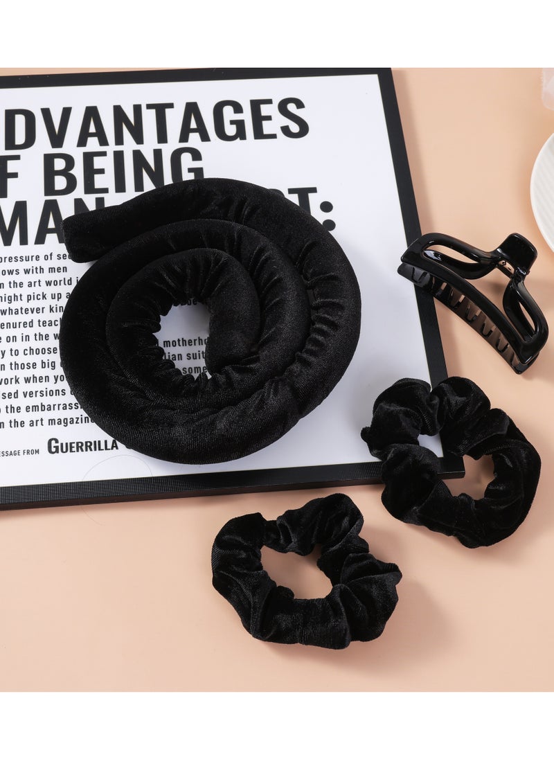 Sister Young - Sister Young LISA Hair Roller - Heatless Curling Set for Effortless, Frizz-Free Waves & Curls | Comfortable Overnight Sleep-In Hair Curlers | Includes 2 Scrunchies & Hair Clip (Black, One size) - Image 1