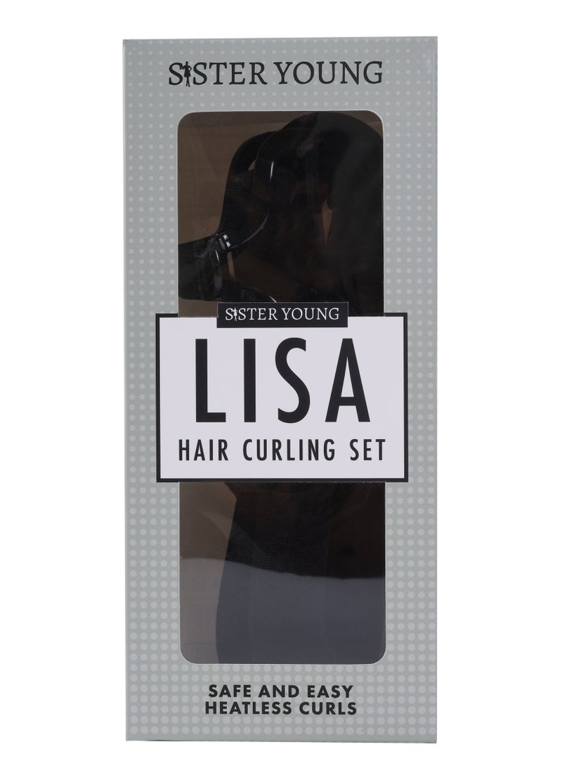Sister Young - Sister Young LISA Hair Roller - Heatless Curling Set for Effortless, Frizz-Free Waves & Curls | Comfortable Overnight Sleep-In Hair Curlers | Includes 2 Scrunchies & Hair Clip (Black, One size) - Image 1