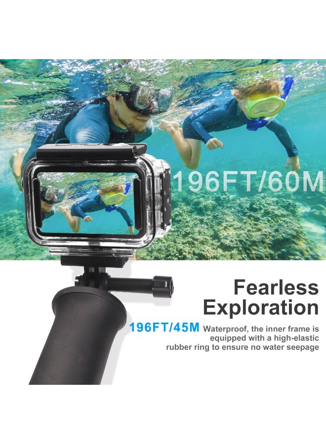 196FT/60M Underwater Waterproof Case with Magnetic Quick Release Interface for DJI Osmo Action 5 Pro Action 4 3 Camera Protective Cover Invisible Diving Action Shell Accessory - Image 5