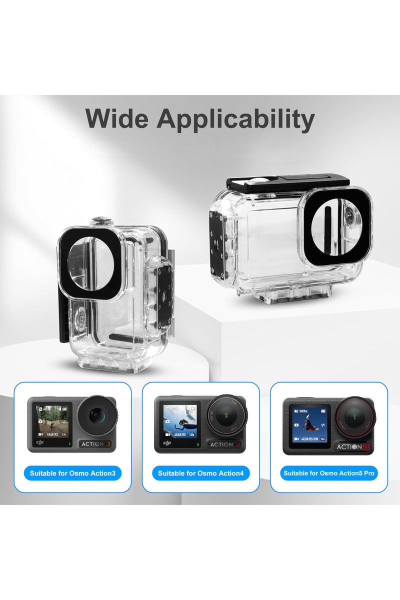 196FT/60M Underwater Waterproof Case with Magnetic Quick Release Interface for DJI Osmo Action 5 Pro Action 4 3 Camera Protective Cover Invisible Diving Action Shell Accessory - Image 2