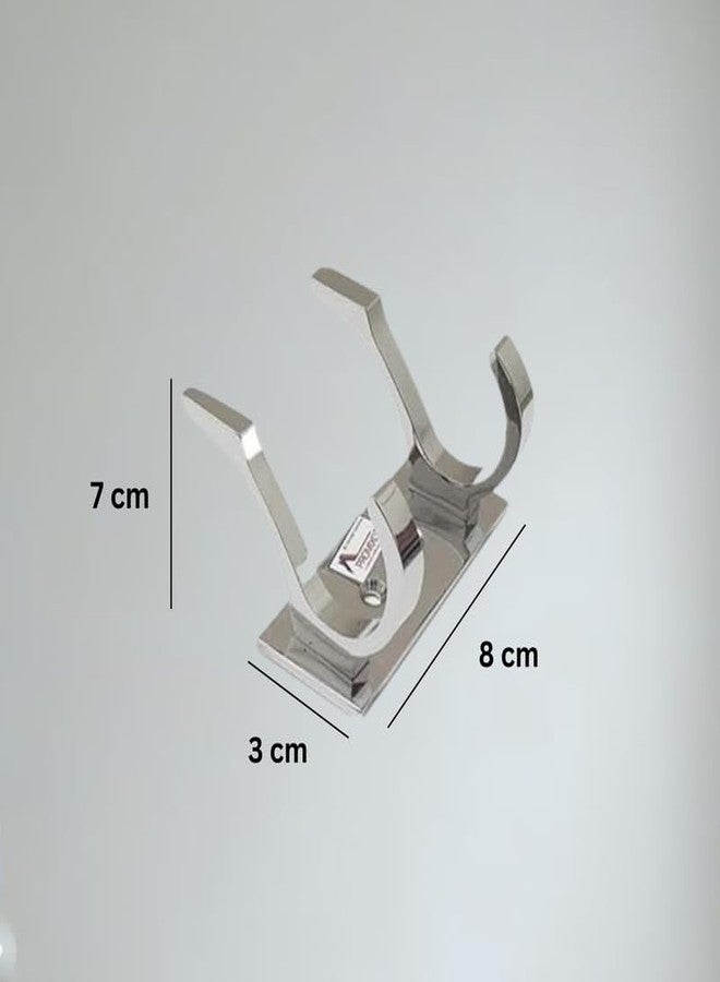 REDON Delux Stainless Steel 2 Pin Cloth Hanger Wall Mounted Bathroom Cloth Hanger,Coth Wall Hook,Door Hooks Rail for Hanging Keys,Clothes,Towel (Pack of 3) - Image 2