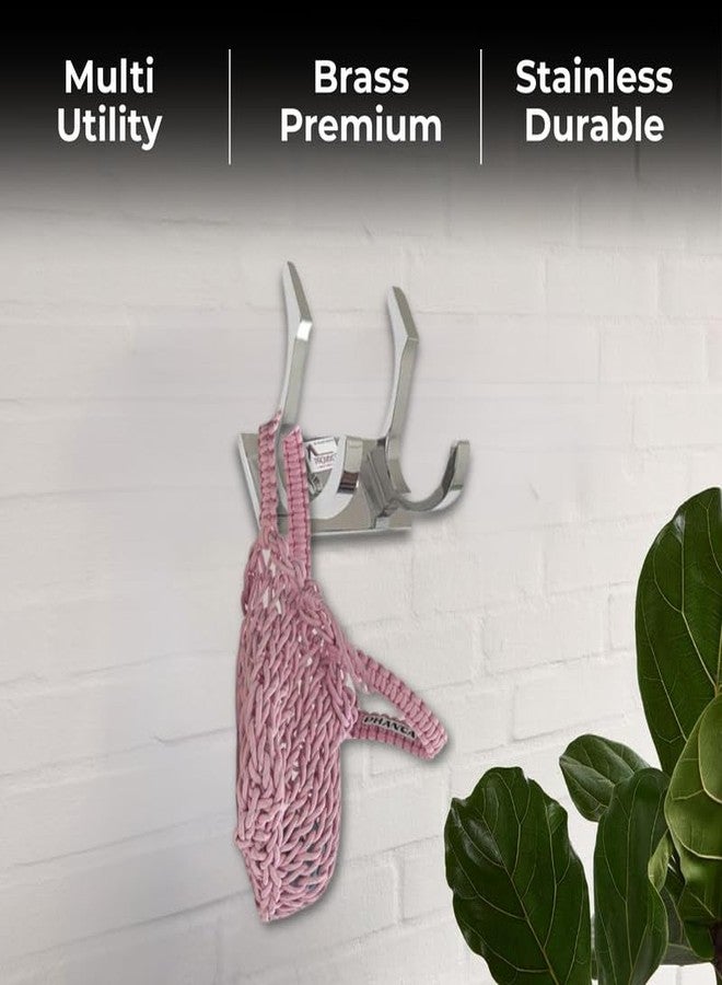 REDON Delux Stainless Steel 2 Pin Cloth Hanger Wall Mounted Bathroom Cloth Hanger,Coth Wall Hook,Door Hooks Rail for Hanging Keys,Clothes,Towel (Pack of 3) - Image 5