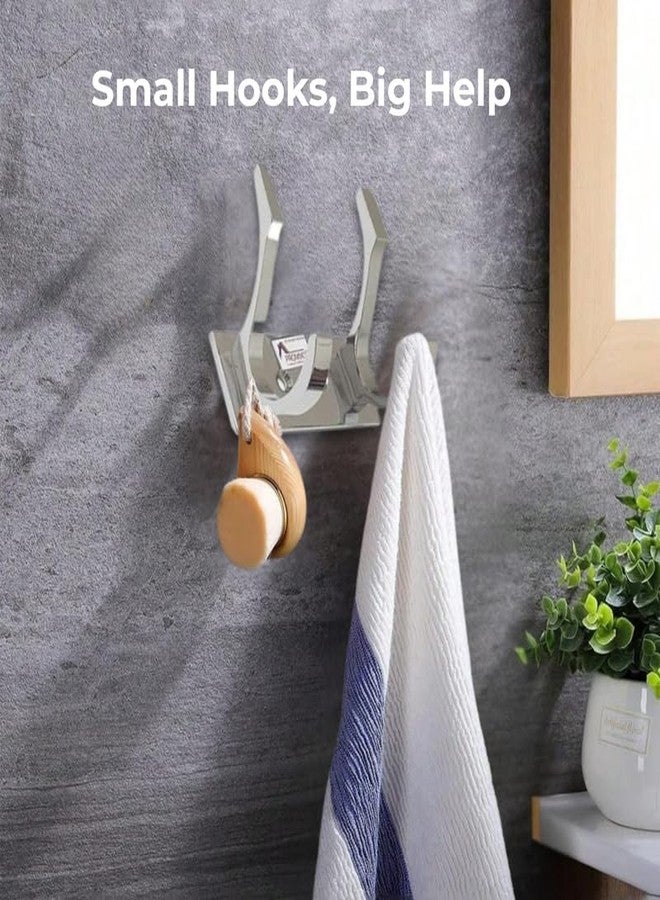 REDON Delux Stainless Steel 2 Pin Cloth Hanger Wall Mounted Bathroom Cloth Hanger,Coth Wall Hook,Door Hooks Rail for Hanging Keys,Clothes,Towel (Pack of 3) - Image 4