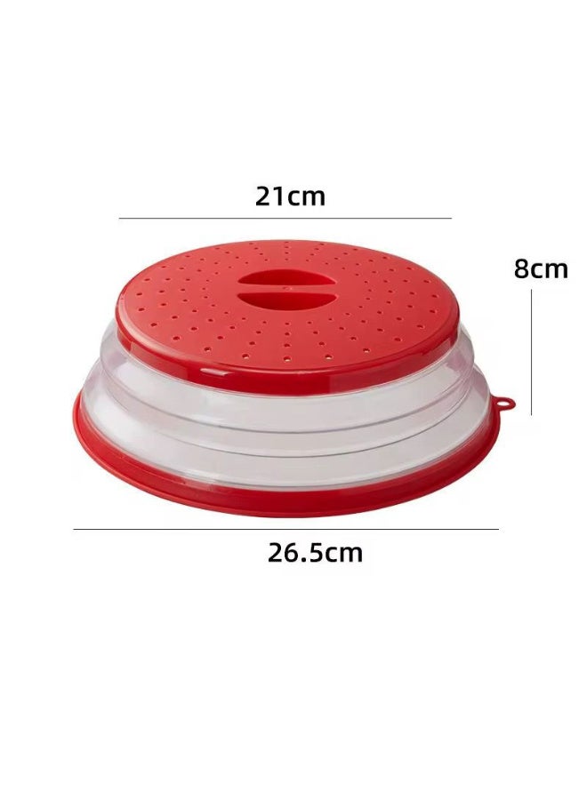 Collapsible Microwave Splatter Cover – 10.5" BPA-Free Silicone & Plastic Food Lid, Vented & Dishwasher Safe – Doubles as Fruit Drainer Basket & Colander – Kitchen Gadget for Meal Prep & Reheating - Image 4