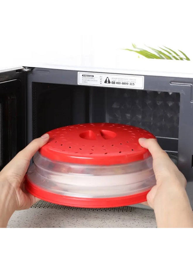 Collapsible Microwave Splatter Cover – 10.5" BPA-Free Silicone & Plastic Food Lid, Vented & Dishwasher Safe – Doubles as Fruit Drainer Basket & Colander – Kitchen Gadget for Meal Prep & Reheating - Image 5