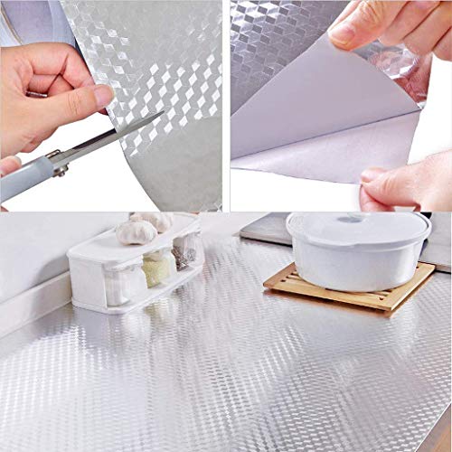 BLINE Oil Proof Self-Adhesive Anti-Mold and Heat Resistant Backsplash Aluminum Foil Stickers/Wallpaper for Kitchen Walls Cabinets Drawers and Shelves (2 m) - Image 2