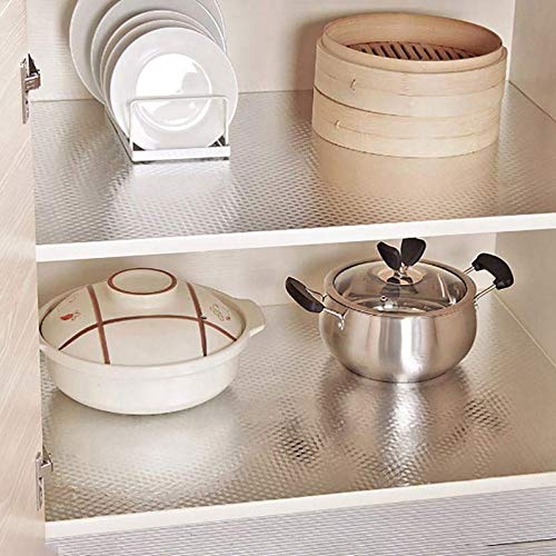 BLINE Oil Proof Self-Adhesive Anti-Mold and Heat Resistant Backsplash Aluminum Foil Stickers/Wallpaper for Kitchen Walls Cabinets Drawers and Shelves (2 m) - Image 3