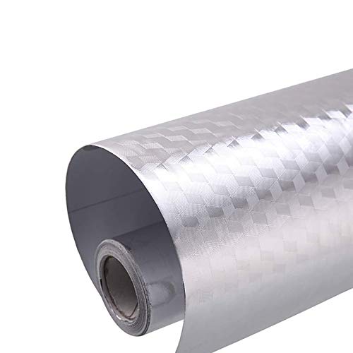BLINE Oil Proof Self-Adhesive Anti-Mold and Heat Resistant Backsplash Aluminum Foil Stickers/Wallpaper for Kitchen Walls Cabinets Drawers and Shelves (2 m) - Image 1