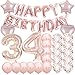 ZSNWGZ Sweet 34th Birthday Decorations Party SuppliesRose Gold Number 34 Balloons34th Foil Mylar Balloons Latex Balloon DecorationGreat 34th Birthday for GirlsWomenMenPhoto Props - Image 4