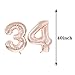 ZSNWGZ Sweet 34th Birthday Decorations Party SuppliesRose Gold Number 34 Balloons34th Foil Mylar Balloons Latex Balloon DecorationGreat 34th Birthday for GirlsWomenMenPhoto Props - Image 2