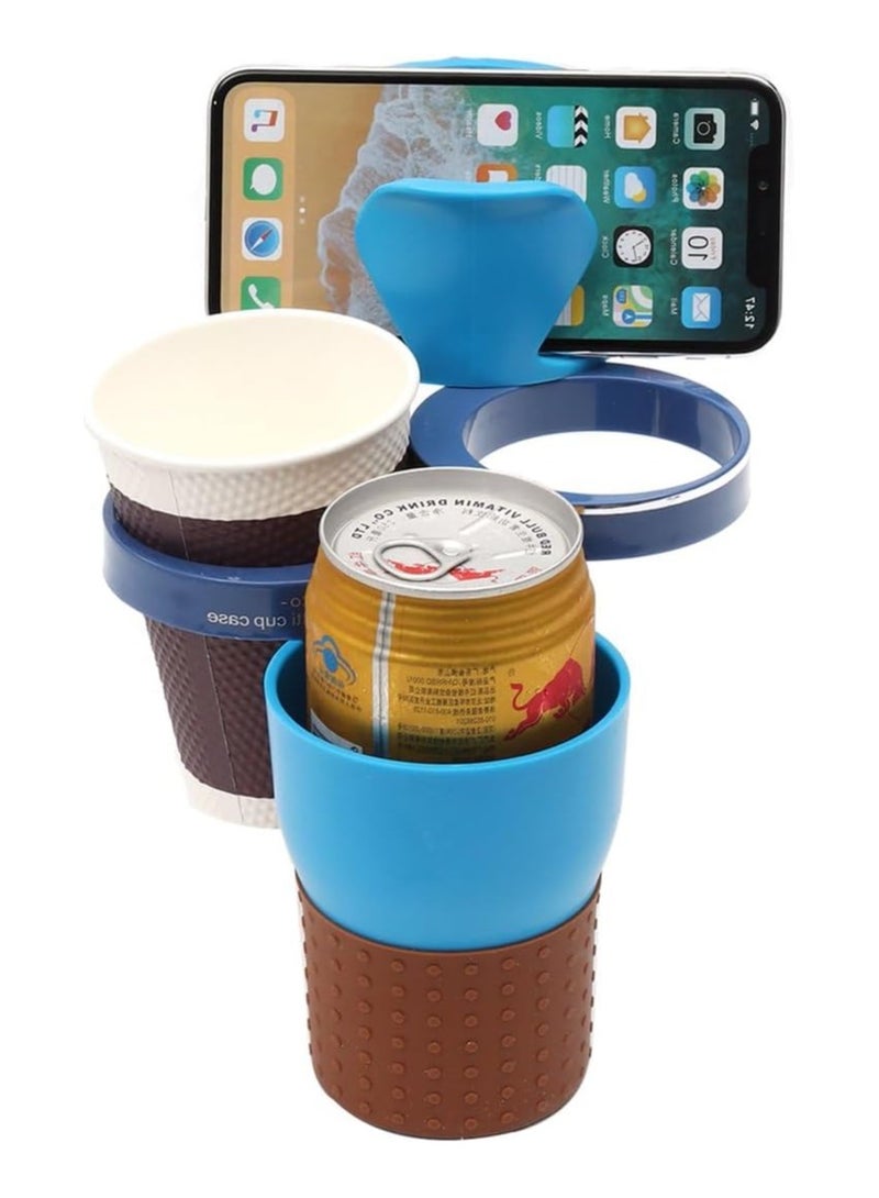 Raxoom 5 in 1 Car Cup Holder, Expander Adjustable Cup Holder Phone Mount Universal Insert Sundry Storage for Snack - Image 1