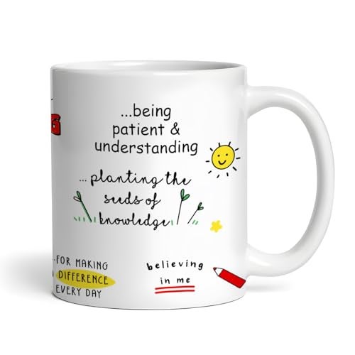 DAYS Thank You Teacher Ceramic Mug 11Oz Designer Coffee/Tea Cup, Best Teacher Gift, Helping Me to Grow - Image 4