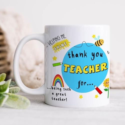 DAYS Thank You Teacher Ceramic Mug 11Oz Designer Coffee/Tea Cup, Best Teacher Gift, Helping Me to Grow - Image 1