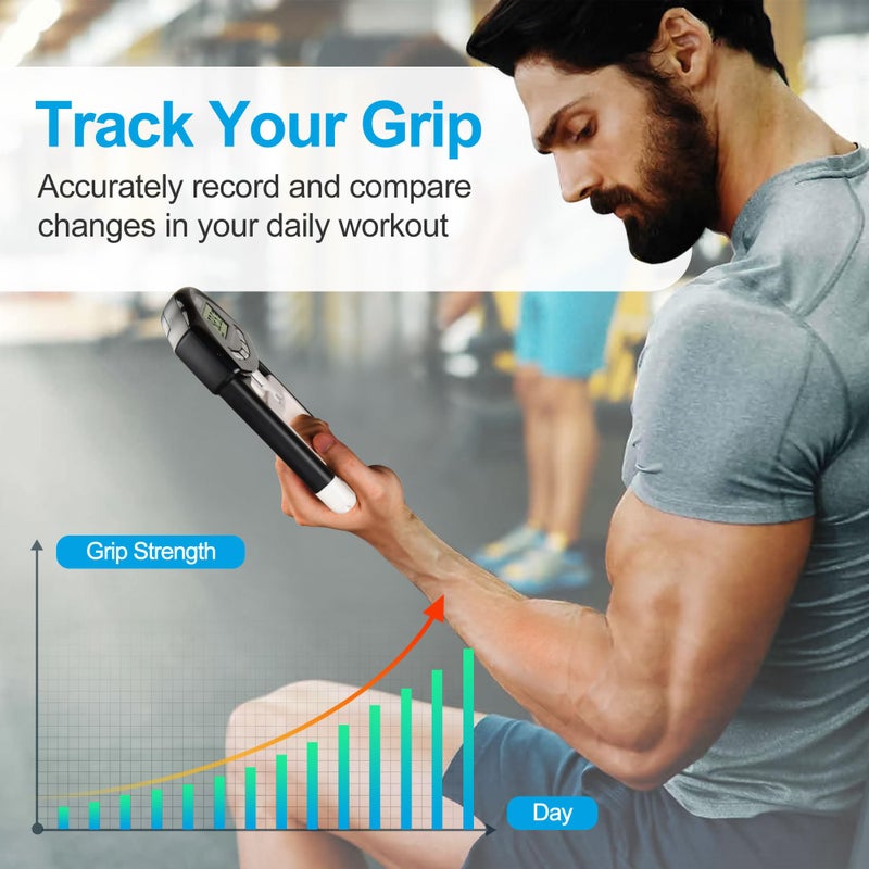 Handeful Grip Strength Tester Trainer - Dynamometer Handgrip Measurer Meter, Handheld Strengthener Exerciser for Sports, School, and Home Use (198Lbs / 90Kgs) - Image 2