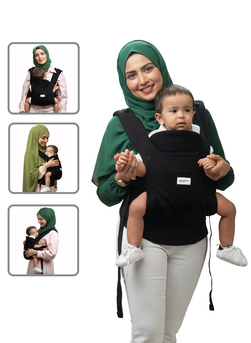 BAYBEE CozyNest Baby Carrier for New born | Baby Carry Bags for 0 to 2 Years with Three Point Support & X-Shape Comfort | Infant Carrying Kangaroo Bag with M-Position Design & Foldable Neck Support for Babies | Baby Slings Bag with Max Weights Upto 15 Kgs Black - Image 1