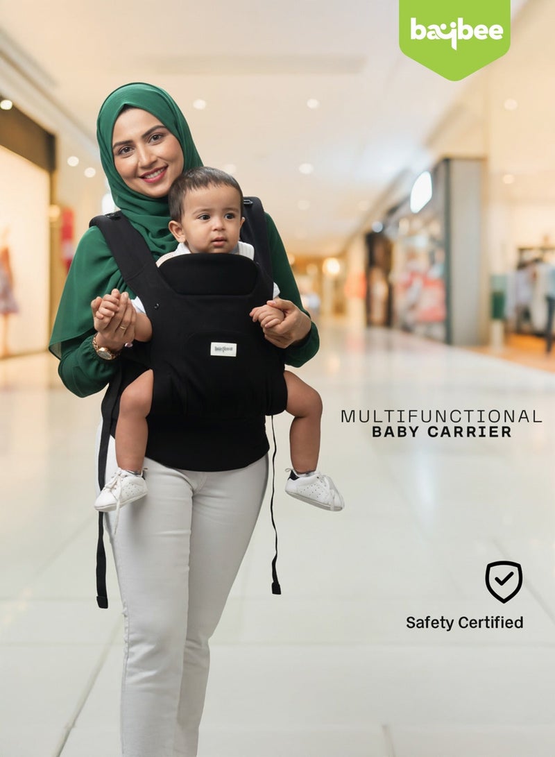 BAYBEE CozyNest Baby Carrier for New born | Baby Carry Bags for 0 to 2 Years with Three Point Support & X-Shape Comfort | Infant Carrying Kangaroo Bag with M-Position Design & Foldable Neck Support for Babies | Baby Slings Bag with Max Weights Upto 15 Kgs Black - Image 2