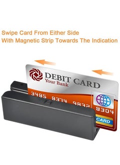 Excefore Credit Card Reader, Magnetic Strip Card Reader Msr90 Usb 3 Tracks Pos Credit Card System Cashier Mini Mag Speed Reader Swiper, Practical Credit Card Reader  - Image 2