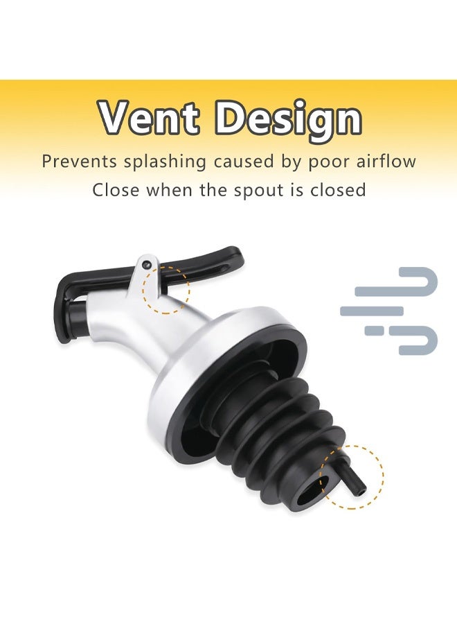 4 قطع من فوهة صب الزيت، فوهة سدادة زجاجة زيت الزيتون، موزع مانع للتسرب لصب النبيذ لزجاجات الخل وزجاجات السلطة وزجاجات النبيذ والمشروبات الروحية وفوهة صب السرعة - Image 4