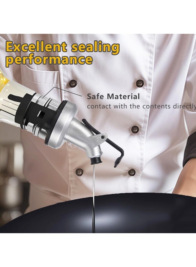 4 قطع من فوهة صب الزيت، فوهة سدادة زجاجة زيت الزيتون، موزع مانع للتسرب لصب النبيذ لزجاجات الخل وزجاجات السلطة وزجاجات النبيذ والمشروبات الروحية وفوهة صب السرعة - Image 5