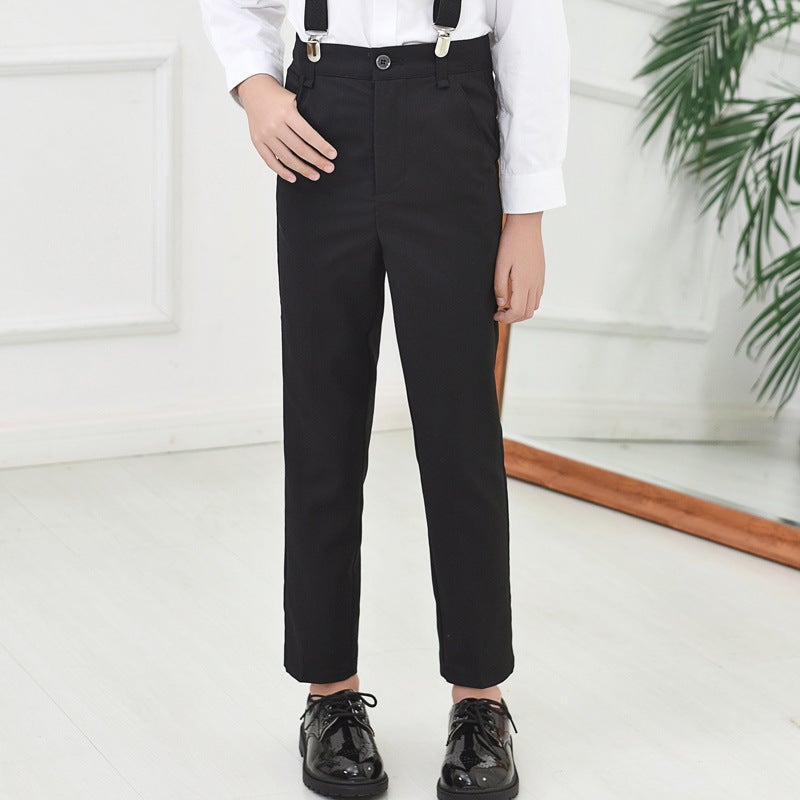 Children'S Trousers Boys Black Suit Pants For Middle And Large Children And Primary School Pants White Trousers Dark Blue School Uniform Pants - Image 3