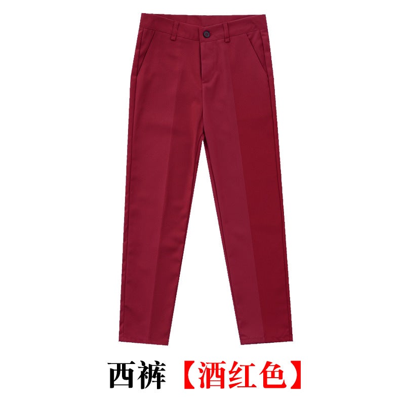 Children'S Trousers Boys Black Suit Pants For Middle And Large Children And Primary School Pants White Trousers Dark Blue School Uniform Pants - Image 1