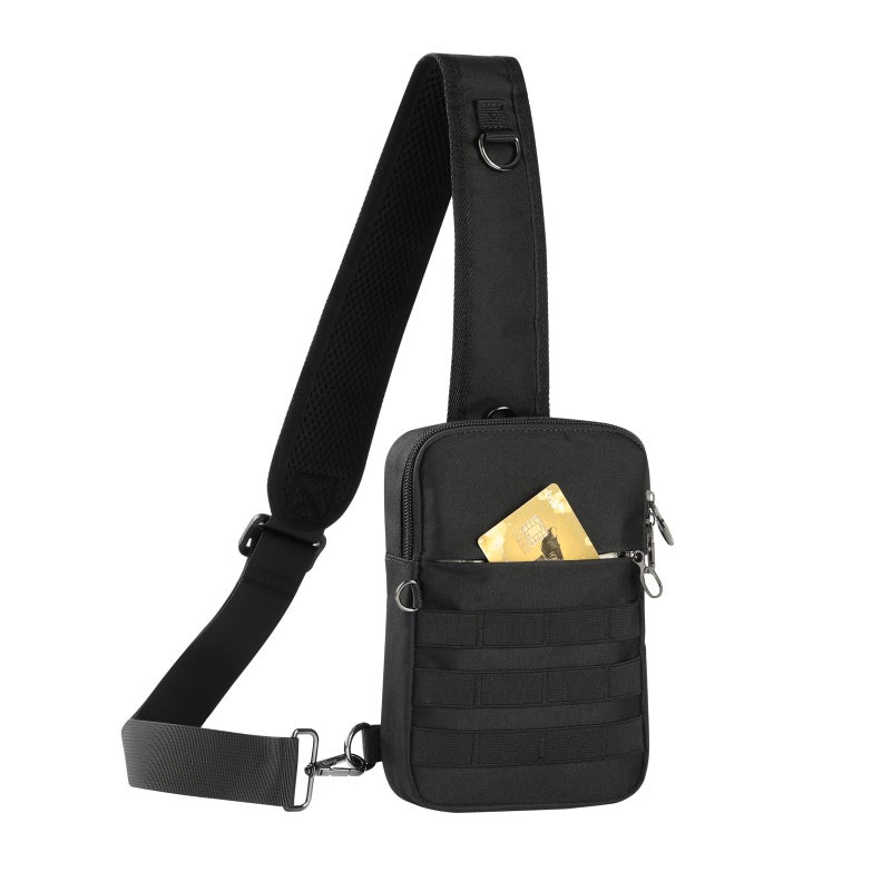 VADOO Small Sling Bag for Men, Tactical Crossbody Bag with Zipper Lock, RFID and Molle System for Travel Work Outdoor - Image 1