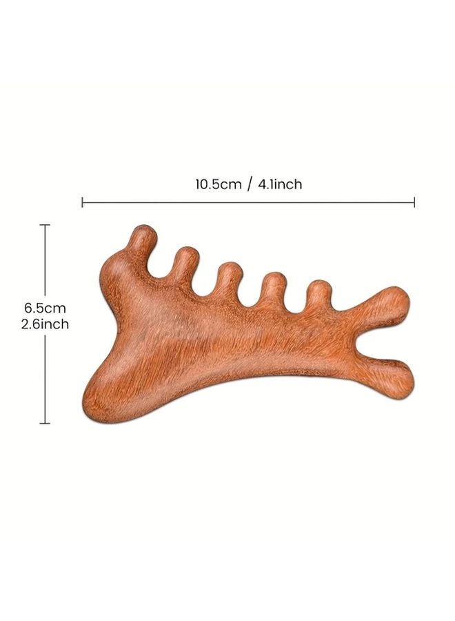 Sandalwood Scalp Massage Comb Set 5PCS For Head Face Neck Body - Image 5
