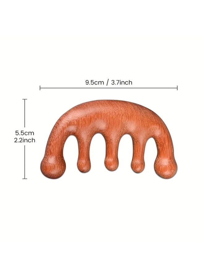 Sandalwood Scalp Massage Comb Set 5PCS For Head Face Neck Body - Image 3