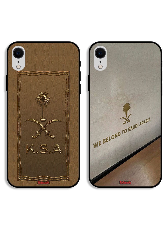 Tolwak Two Cases For Apple iPhone XR Protective Covers We Belong to Saudi Arabia - Image 1