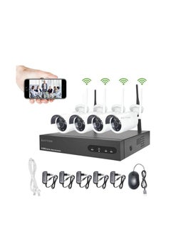 Bullet Camera Video Surveillance WiFi Aottom 8CH Video Surveillance WiFi Surveillance Cameras - 8ch NVR Kit + 4pcs 720P Camera, Night Vision, Motion Detection, E-mail Alarm, P2P, No HDD
