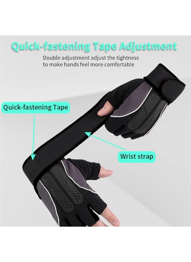 Halamine Weight Lifting Gloves, Workout Gloves for men and Women, Cycling Gloves with non-slip Silicone & Wrist Support Adjustable Velcro Strap, Suitable for Fitness Training Weightlifting One Size  - Image 3