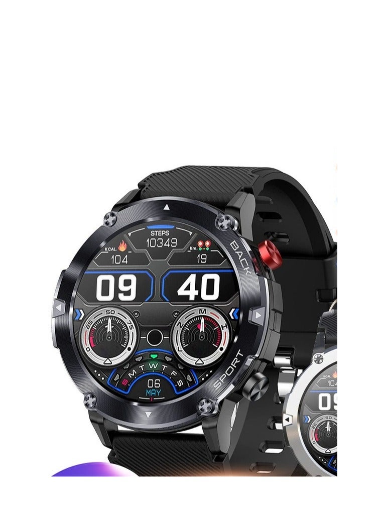 AROAQ Smart Watch Code21 With Bluetooth Calling, Fitness Tracker With Heart Rate Monitor, Multifunctional Waterproof Sleep Smart Watch For Men, Black shell (three black + black silicone) - Image 4