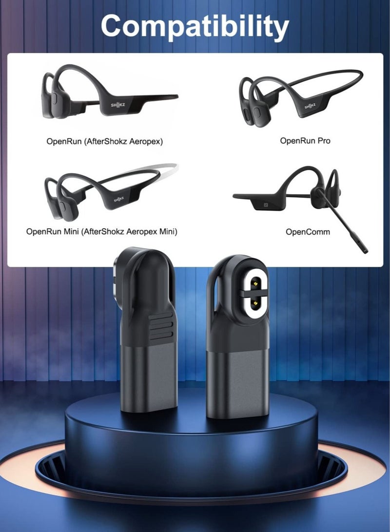 Captaintech Charging Adapter Type C Connector for Aftershokz Headphones Aeropex AS800 Shokz Openrun Openrun Pro Opencomm USB C Converter Magnetic Charger Adapter for Shokz Headset 2 Pack - Image 3