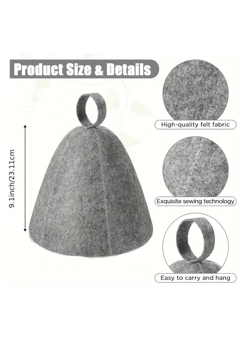 Goolsky 1pc Sauna Hat, Thicken Wool Felt Shower Cap, Hair Turban Quickly Drying Towel Hats, Sauna Bathroom Accessories - Image 4
