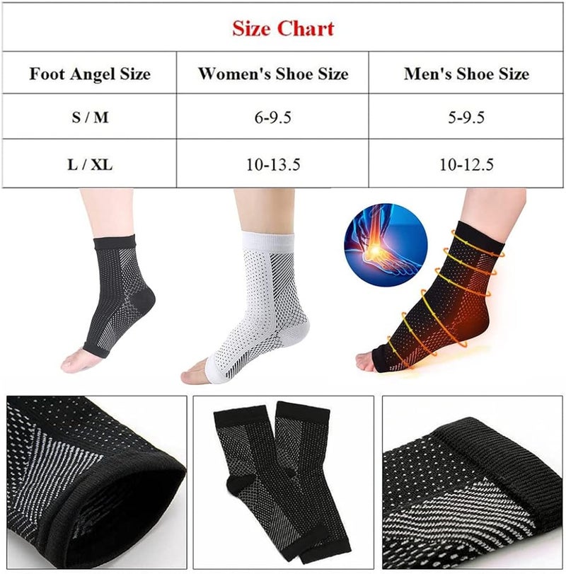 Soothesocks for Neuropathy, 3/6Pairs Soothe Socks Compression, Ankle Compression Socks 3pairs Black-a - Image 2