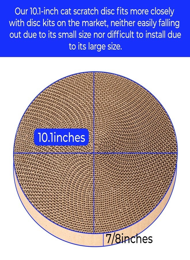 THAMIAO Round Cat Scratcher Refill - 10 Inch Diameter, 7/8 Inch Thickness - Cardboard Cat Scratcher Scratching Board Replacement Pads (2pcs) for Indoor Cats - Image 2