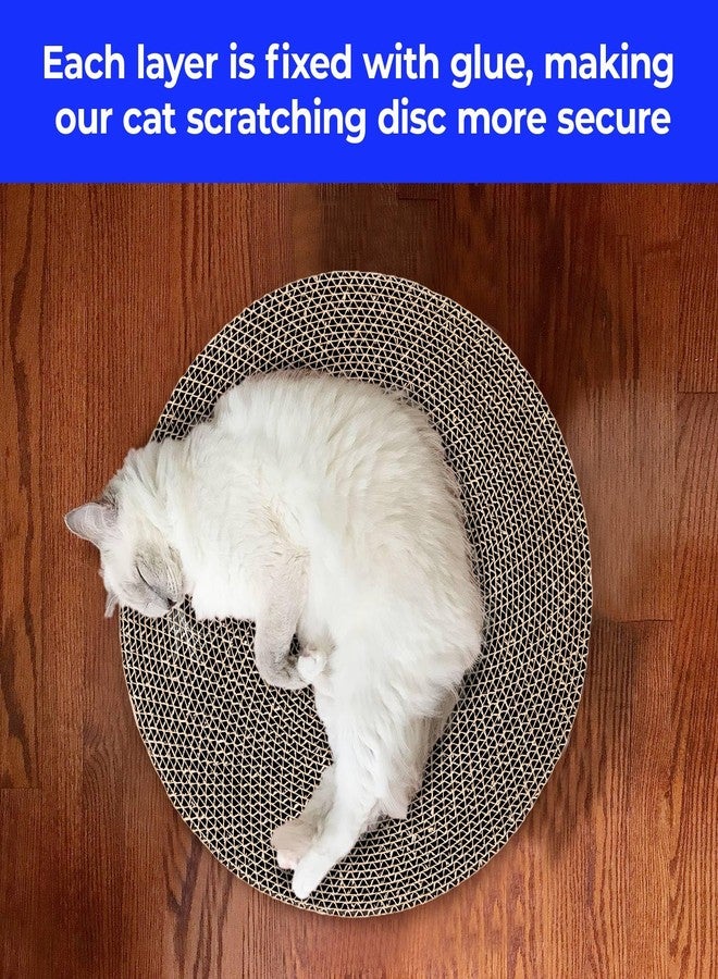 THAMIAO Round Cat Scratcher Refill - 10 Inch Diameter, 7/8 Inch Thickness - Cardboard Cat Scratcher Scratching Board Replacement Pads (2pcs) for Indoor Cats - Image 3