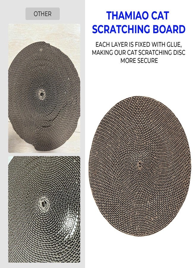 THAMIAO Round Cat Scratcher Refill - 10 Inch Diameter, 7/8 Inch Thickness - Cardboard Cat Scratcher Scratching Board Replacement Pads (2pcs) for Indoor Cats - Image 4